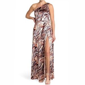 Swirl Satin Formal Dress